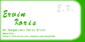 ervin koris business card